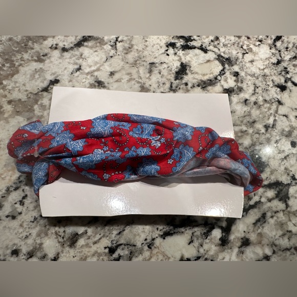 Blue / Red Stretchy Hair Bandanna - Picture 4 of 4